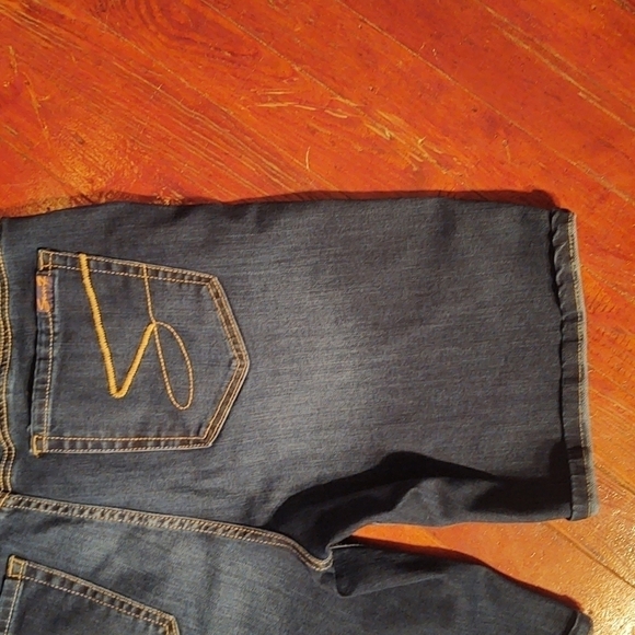 Seven7 Sunset Bermuda Long Length Dark Wash Denim Shorts Sz 14 - Picture 9 of 12